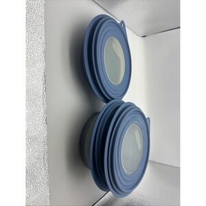 Rubbermaid Collapsible Food Storage Containers 4 Cup Blue Silicone Set of 3 7G16